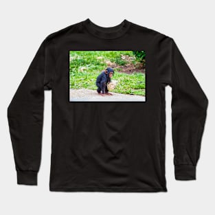 Young chimpanzee out walking Long Sleeve T-Shirt